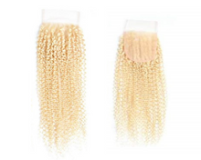 Load image into Gallery viewer, Malaysian Curly Kinky 613 Blonde Lace Closure