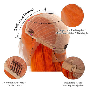 Straight Bob Colorful Lace Front Wigs
