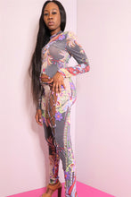 Load image into Gallery viewer, Lace Up Detail Print Jumpsuit
