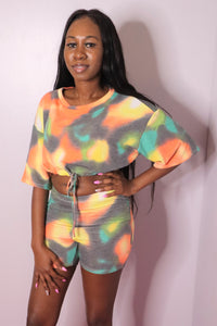 Tie Dye Loose Shirt & Shorts Set