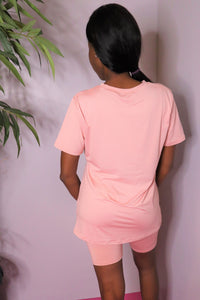 Solid Top & Biker Shorts Set
