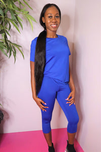 Solid Top & Long Shorts Set