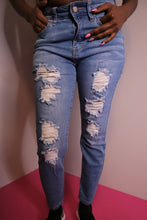Load image into Gallery viewer, distressed denim jeans
