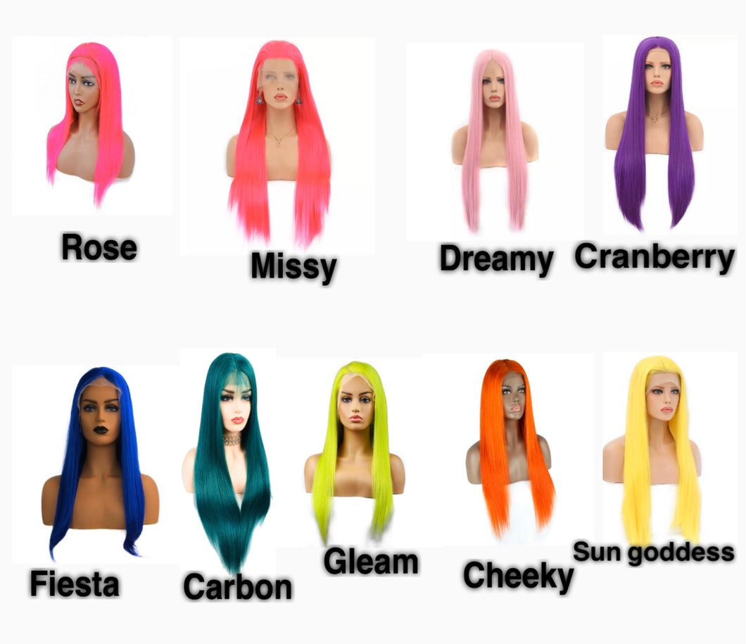 Straight Colorful Lace Front Wigs