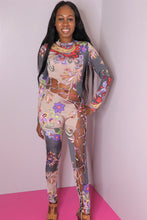 Load image into Gallery viewer, Lace Up Detail Print Jumpsuit
