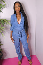 Load image into Gallery viewer, Front Wrap Denim  Jumpsuit
