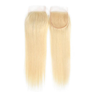 Malaysian Straight Hair 613 Blonde Hair Lace Closure
