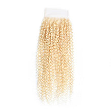 Load image into Gallery viewer, Malaysian Curly Kinky 613 Blonde Lace Closure
