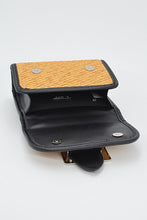 Load image into Gallery viewer, Straw And Leather CrossBody Clutch
