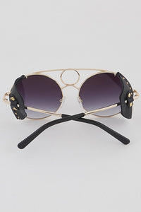 Iconic Side Block Round Sunglasses