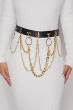 Load image into Gallery viewer, black and gold chained belts
