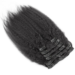 Kinky Straight Clip ins Hair extensions